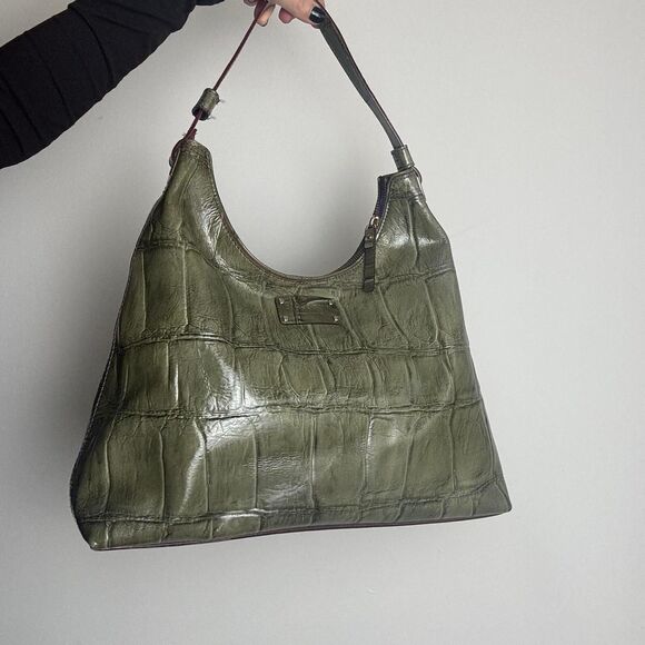 Kate Spade Olive Green Crocodile Leather Hobo Bag - Picture 2 of 8